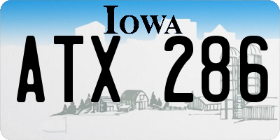 IA license plate ATX286
