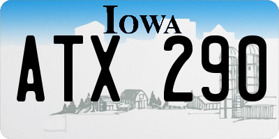 IA license plate ATX290