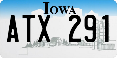IA license plate ATX291