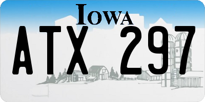 IA license plate ATX297