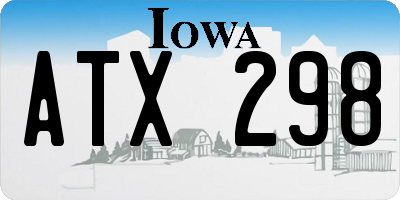 IA license plate ATX298
