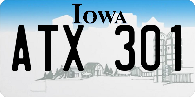 IA license plate ATX301