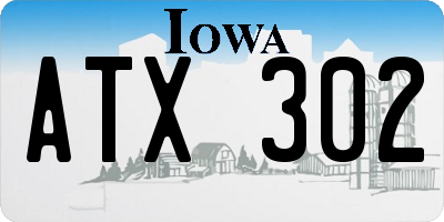 IA license plate ATX302