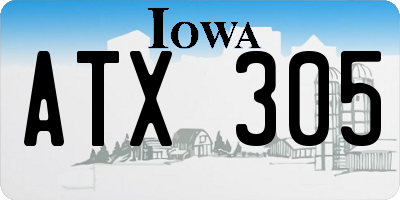 IA license plate ATX305