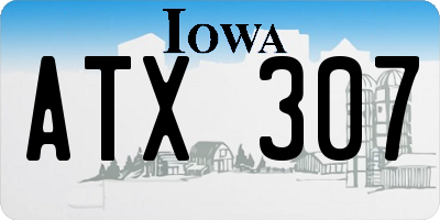 IA license plate ATX307