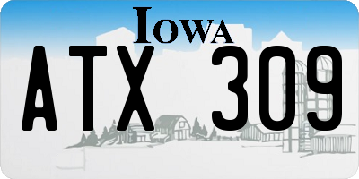 IA license plate ATX309
