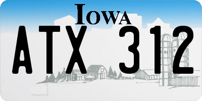 IA license plate ATX312