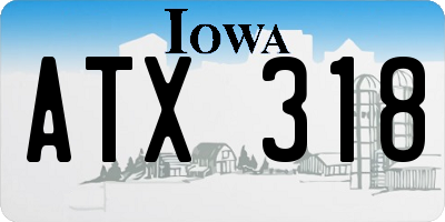 IA license plate ATX318