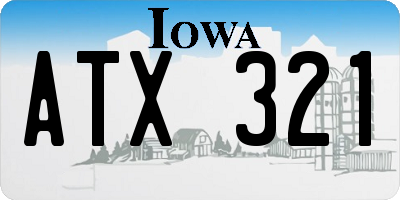 IA license plate ATX321