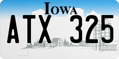 IA license plate ATX325