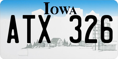 IA license plate ATX326