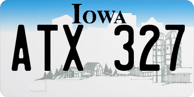 IA license plate ATX327