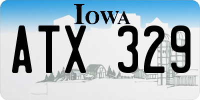 IA license plate ATX329