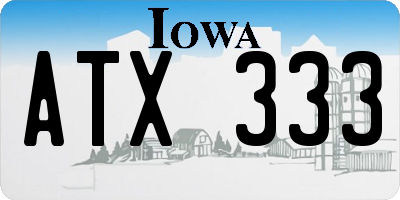 IA license plate ATX333