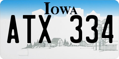 IA license plate ATX334