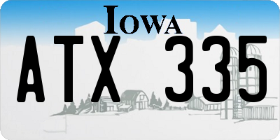 IA license plate ATX335