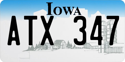 IA license plate ATX347