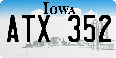 IA license plate ATX352