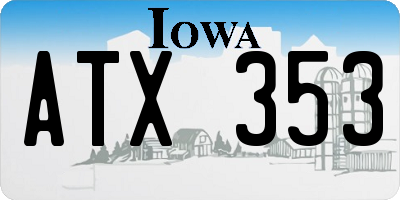 IA license plate ATX353