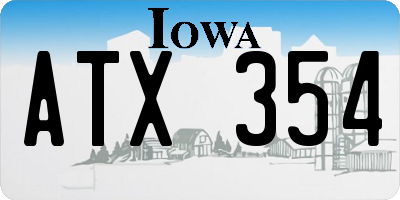 IA license plate ATX354