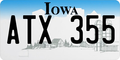 IA license plate ATX355
