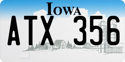 IA license plate ATX356