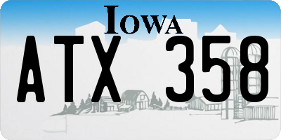 IA license plate ATX358