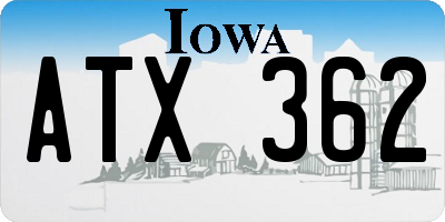 IA license plate ATX362