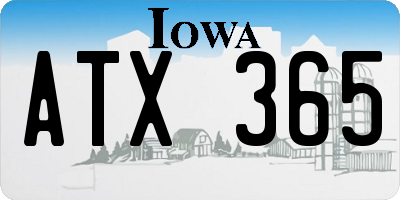 IA license plate ATX365