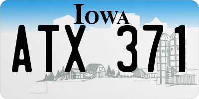 IA license plate ATX371