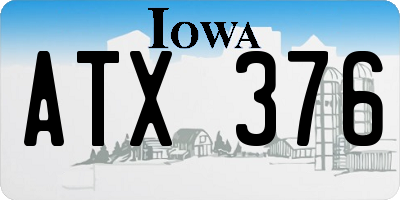 IA license plate ATX376