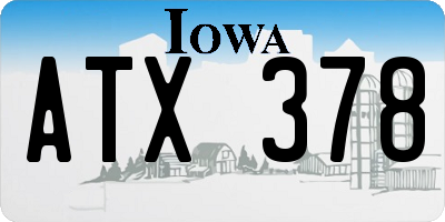 IA license plate ATX378