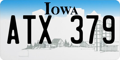 IA license plate ATX379