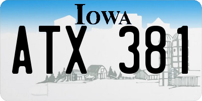IA license plate ATX381