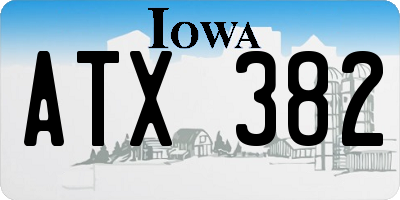 IA license plate ATX382