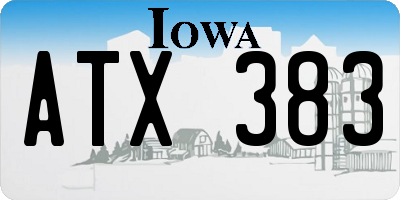 IA license plate ATX383