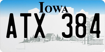IA license plate ATX384