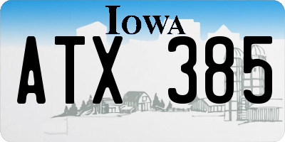 IA license plate ATX385