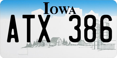 IA license plate ATX386