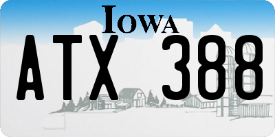 IA license plate ATX388