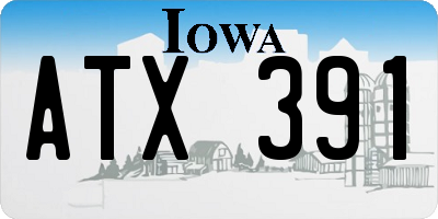 IA license plate ATX391