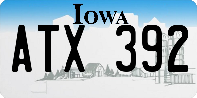 IA license plate ATX392