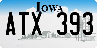 IA license plate ATX393