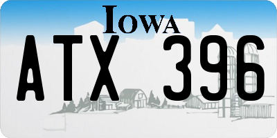 IA license plate ATX396