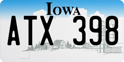IA license plate ATX398