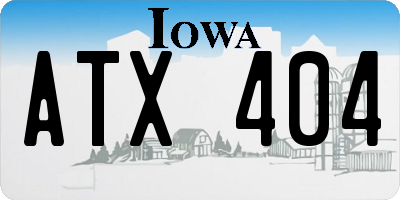 IA license plate ATX404