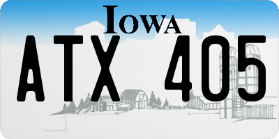 IA license plate ATX405