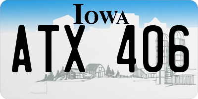 IA license plate ATX406