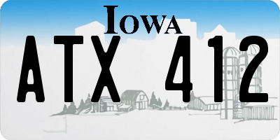 IA license plate ATX412