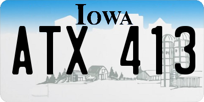 IA license plate ATX413